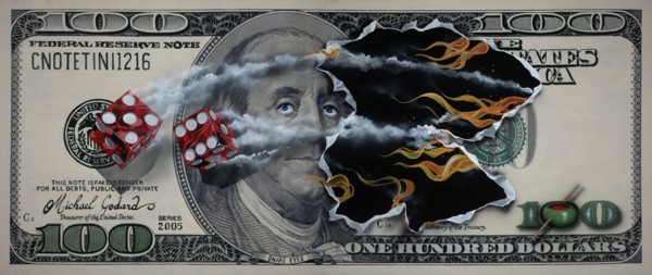 $100 Bill with Snake Eyes Michael Godard
